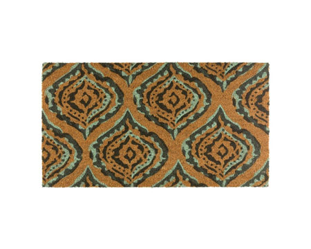 Regal Art & Gift&reg; 18 in. X 30 in. Ikat Green Coir Doormat