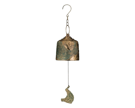 Regal Art & Gift&reg; 6.25 in. Gold Garden Wind Bell - Peacock