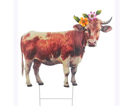 Regal Art & Gift&reg; Decorative Metal Farm Garden Stake - Backyard Cow