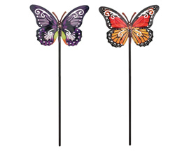 Regal Art & Gift&reg; Decorative Butterfly Lawn Stakes 2Pc - Orange/Purple