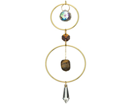 Regal Art & Gift&reg; Decorative 2.75 in. Metal Bronze Tiger's Eye Healing Crystal Ornament