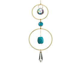 Regal Art & Gift&reg; Decorative 2.75 in. Metal Bronze Turquoise Healing Crystal Ornament