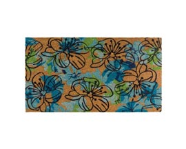 Regal Art & Gift&reg; 18 in. X 30 in. Blue Flowers Doormat