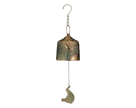 Regal Art & Gift&reg; 6.25 in. Gold Garden Wind Bell - Peacock