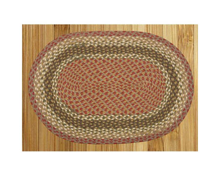 Earth Rugs&reg; 20X30 in. C-24 Olive Burgundy Oval Braided Rug 