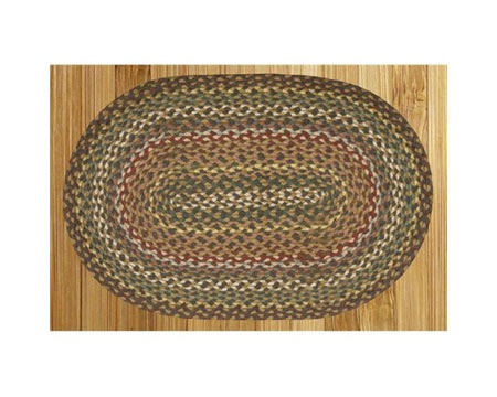 Earth Rugs&reg; 20X30 in. C-79 Oval Fir Ivory Jute Braided Rug