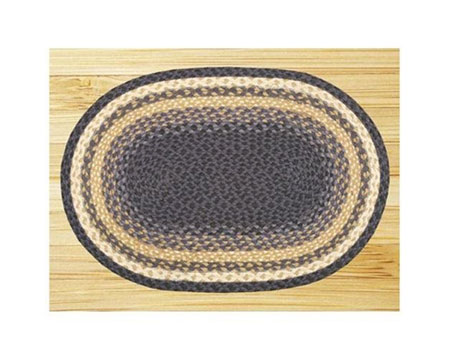 Earth Rugs&reg; 20X30 in. C-79 Lt. Blue Mustard Oval Rug