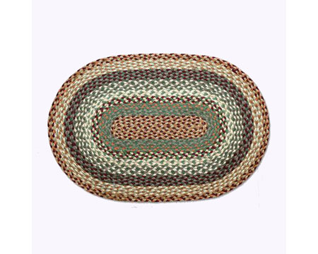 Earth Rugs&reg; 20X30 in. RC-413 Jute Oblong Braided Rug - Buttermilk & Cranberry