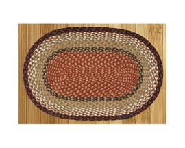 Earth Rugs&reg; 20X30 in. C-19 Burgundy Mustard Oval Braided Rug