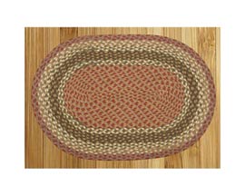 Earth Rugs&reg; 20X30 in. C-24 Olive Burgundy Oval Braided Rug 