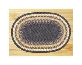 Earth Rugs&reg; 20X30 in. C-79 Lt. Blue Mustard Oval Rug