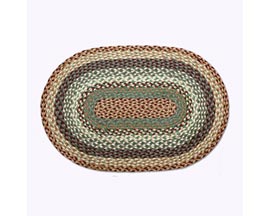 Earth Rugs&reg; 20X30 in. RC-413 Jute Oblong Braided Rug - Buttermilk & Cranberry
