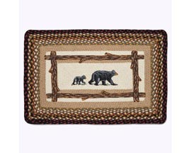 Earth Rugs&reg; 20X30 in. PP-319 Burgundy Mama Bear Baby Bear Oblong Patch Rug