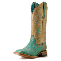 Ariat&reg; Women's Frontier Tilly Wide Square Toe Western Boot - Seaglass Elephant Print