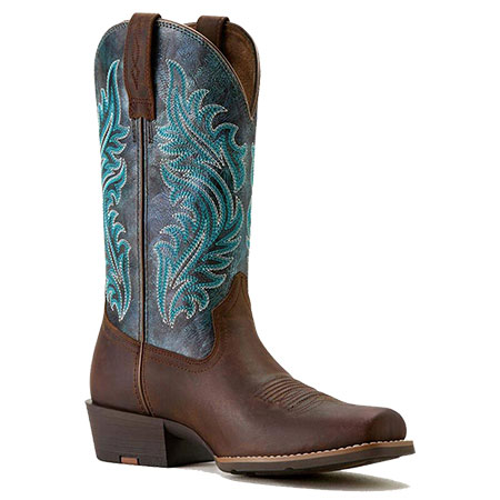 Ariat&reg; Women's Round Up Narrow Cutter Toe Western Boot - Sassy Brown Ocean Wave