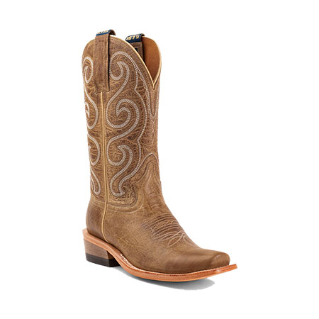 Hyer&reg; Women's 11 in. Meriden Cowhide Cowgirl Boots - Tan Over Tan