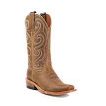 Hyer&reg; Women's 11 in. Meriden Cowhide Cowgirl Boots - Tan Over Tan
