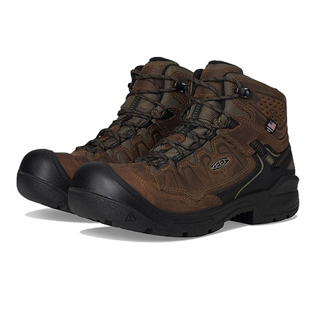 Keen Utility&reg; Men's 8 in. Targhee IV Waterproof Carbon Toe Work Boots - Dark Earth / Black
