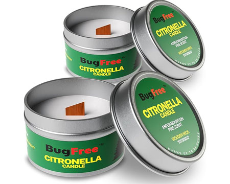 BugFree� Wood Wick Citronella Candle