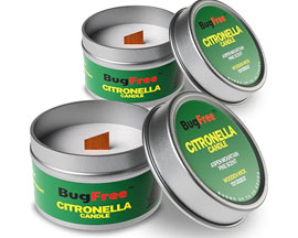 BugFree� Wood Wick Citronella Candle