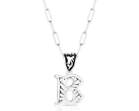 Montana Silversmiths&reg; Silver Engraved Initial B Necklace
