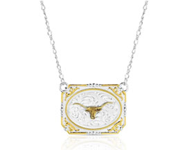 Montana Silversmiths&reg; Western Buckle Necklace with Longhorn
