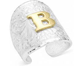 Montana Silversmiths&reg; Engraved Initial B Ring