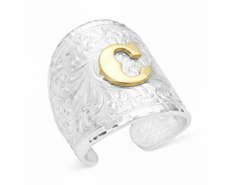 Montana Silversmiths&reg; Engraved Initial C Ring