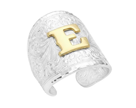 Montana Silversmiths&reg; Engraved Initial E Ring