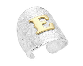 Montana Silversmiths&reg; Engraved Initial E Ring