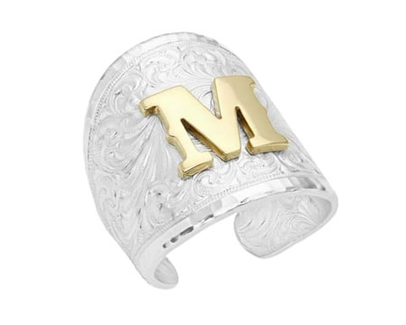 Montana Silversmiths&reg; Engraved Initial M Ring