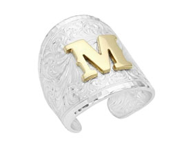 Montana Silversmiths&reg; Engraved Initial M Ring