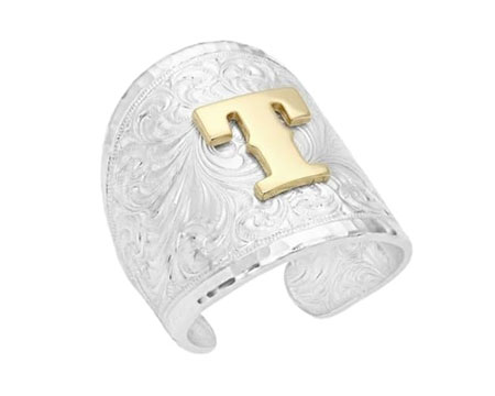 Montana Silversmiths&reg; Engraved Initial T Ring