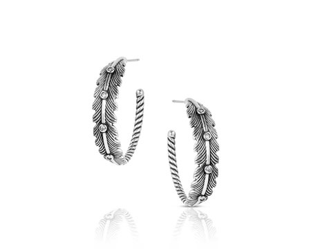 Montana Silversmiths&reg; Feathered Path Hoops
