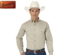 Wrangler® Painted Desert Tan Long Sleeve Shirt