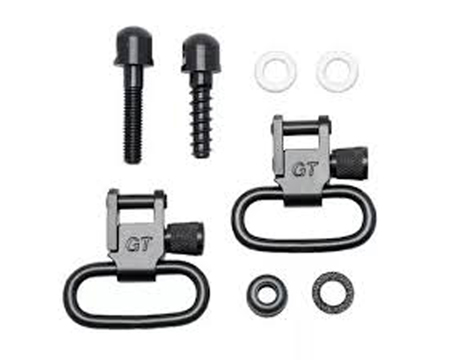 GrovTec US&reg; 1 in. Wood Screw Forend Steel Locking Swivel Set - Black