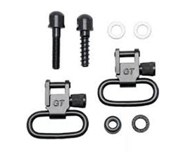 GrovTec US&reg; 1 in. Wood Screw Forend Steel Locking Swivel Set - Black