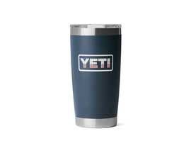 YETI&reg; Rambler 20 oz Tumbler with MagaSlide Lid - Navy with Patriotic Badge