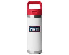 YETI&reg; Rambler 18 oz Water Bottle with Straw Cap - White/Red Badge