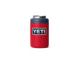 YETI&reg; Rambler 12 oz Colster Can Cooler - Rescue Red and Navy with Patriotic Badge