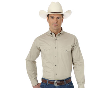Wrangler® Painted Desert Tan Long Sleeve Shirt