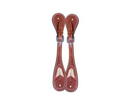 Oxbow Basket Stamped Rawhide Spur Strap