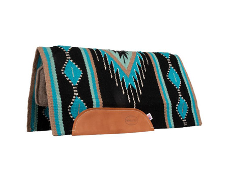 Mustang&reg; Del Rio Wool Felt Bottom Saddle Pad - Turquoise/Black