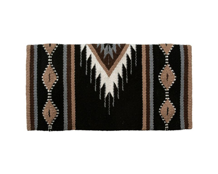 Mustang&reg; Del Rio Wool New Zealand Saddle Blanket - Black/Tan