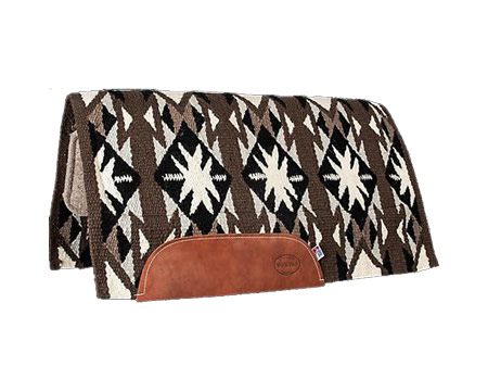 Mustang&reg; Tejas Tan Wool Felt Bottom Saddle Pad - Brown/Black
