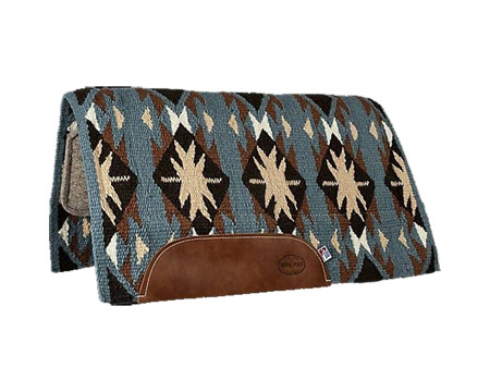 Mustang&reg; Tejas Wool Fleece Bottom Saddle Pad - Turquoise/Brown