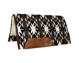 Mustang&reg; Tejas Tan Wool Felt Fleece Saddle Pad - Brown/Black