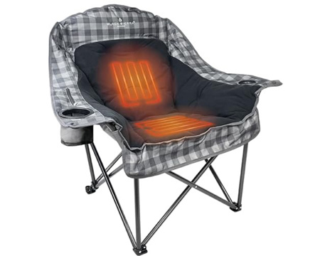 Black Sierra&reg; Heated Fleece Comfort Cloud Camping Chair