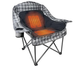 Black Sierra&reg; Heated Fleece Comfort Cloud Camping Chair