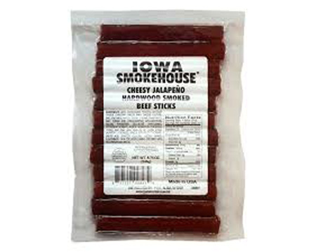 Iowa Smokehouse&reg; 8.75 oz. Cheesy Jalape&ntilde;o Hardwood Smoked Beef Sticks